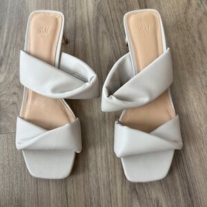 H&M Women's Elegant White Sandals Size 37